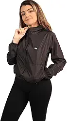 Jaqueta Corta Vento Feminina Delute Lisa Sem Forro Com Capuz Resistente a Água e Ultra Leve