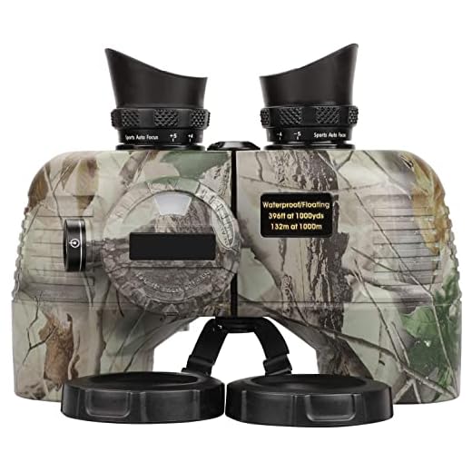 Marine Binoculars with Compass and Rangefinder for Adults - Waterproof 10x50 HD Binoculars BAK4 Prism FMC Lens, with Harness Strap for Navigation Hunting Bird Watching, Boating
