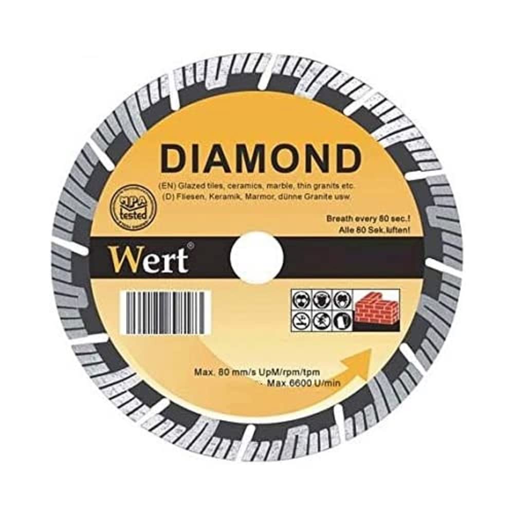 Wert W 2713/115 Süper Turbo Elmas Tesetere, Turuncu/Gri, (115Mm)
