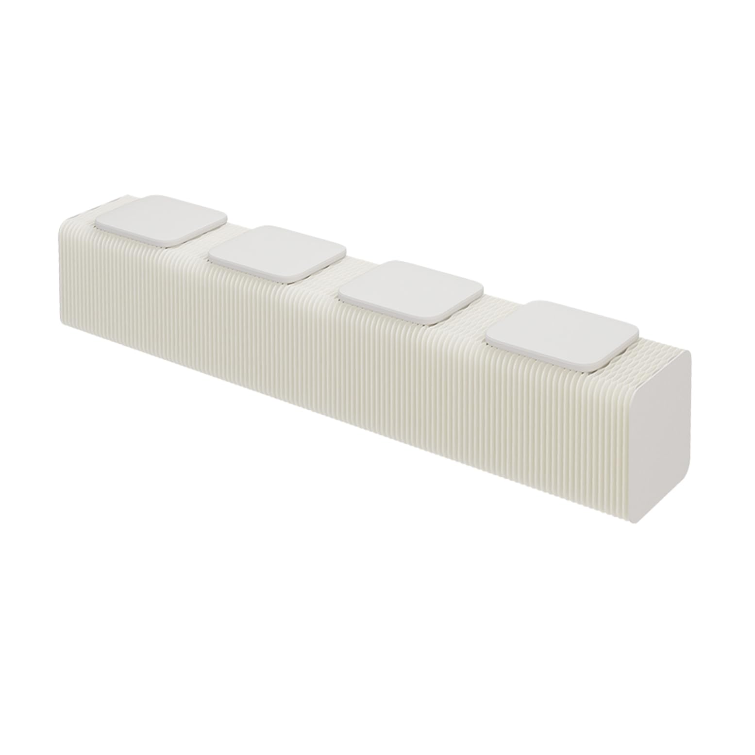 Stool Foldable, Sleek Indoor Decor, White Collapsible Stool with Honeycomb Structure, Supports Heavy Weight, Fit for Bedroom, Living Room and Dining Room(Square Seat Cushion, 78.7" x 14.2" x 15.11")