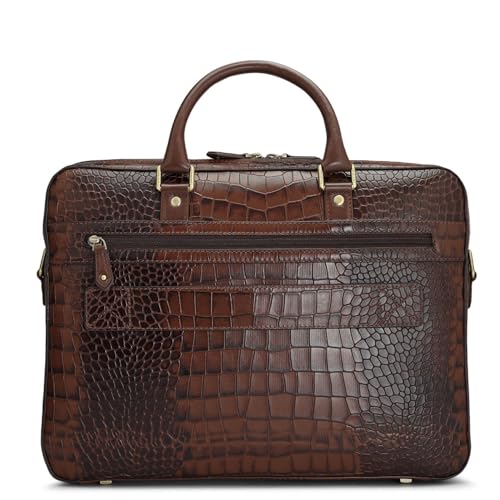 Image of Da Milano Leather Laptop Bag for Men & for Women - Fits Up To 15 inch Laptop - Brown | Leather Laptop Bag