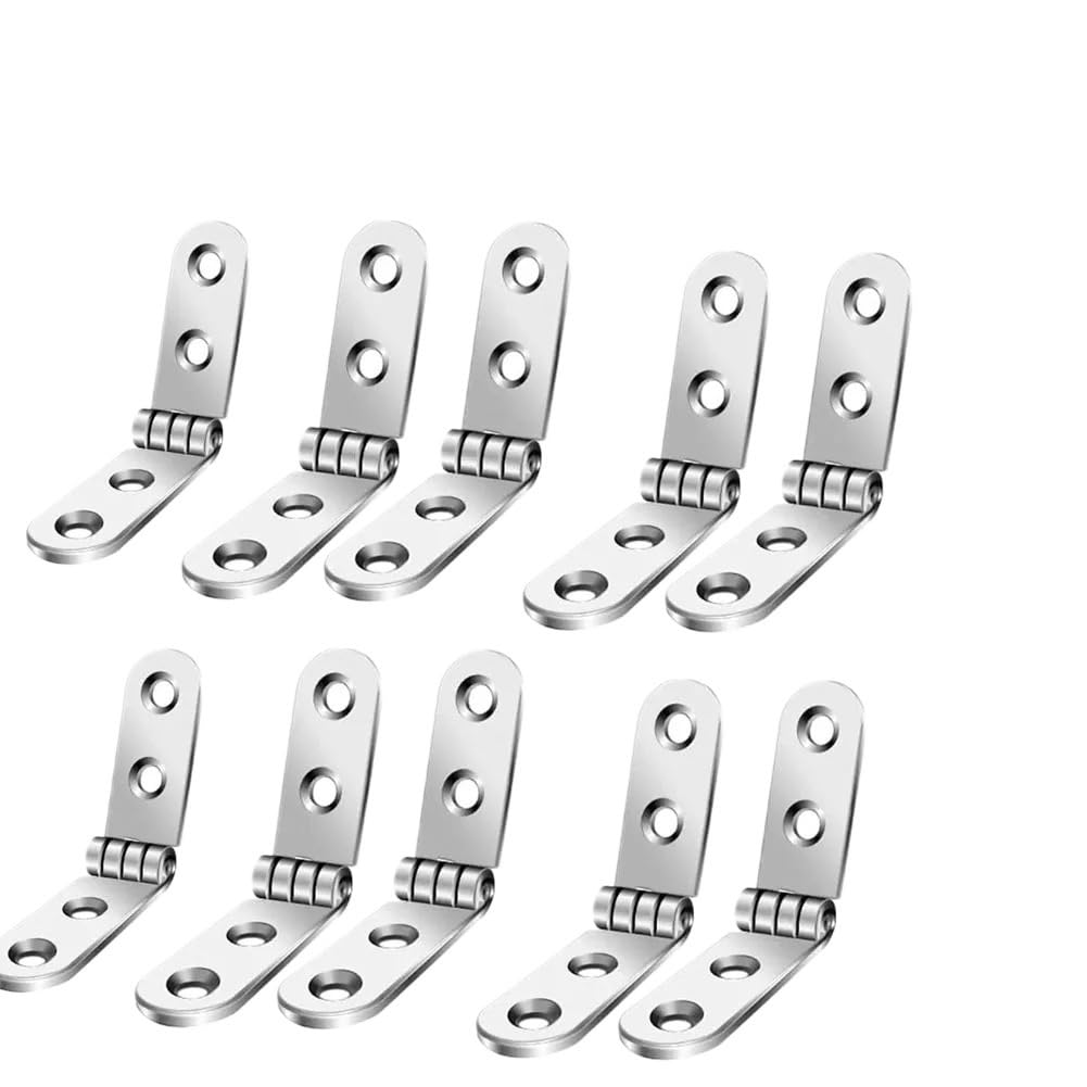 Dmlayhp 10Pcs Furniture Hardware Foldable Hinge Flap Screw-On Hinges For Sewing Machine Cabinet Rounded Corner Buffer Hinge