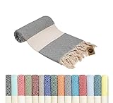 KZY LONDON Saunatuch Hamamtuch Saunahandtuch Strandtuch Badetuch Duschtuch Strandhandtuch Picknickdeckeprozent100 Baumwolle Extra Leicht XXL 100 x 180 cm DamenundHerren (1, Grau)