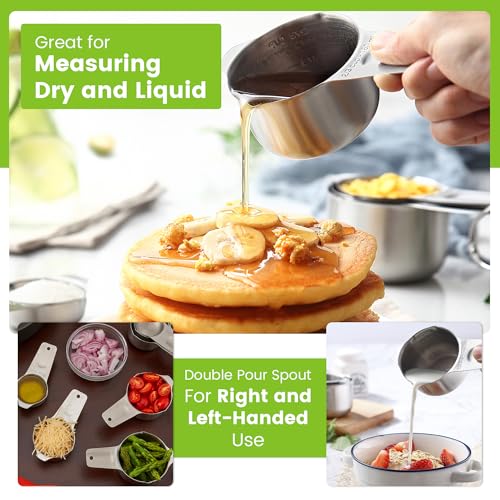 Image of Spring Chef Stainless Steel Measuring Cups Set of 7 with Pour Spout