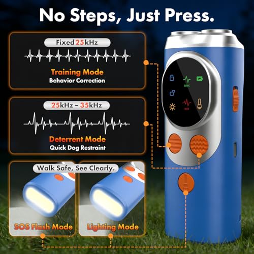 Anti Barking Device for Dogs, 2026 Upgraded LED Screen 50FT 3X Dog Trainer Ultrasonic Dog Bark Deterrent Devices Outdoor, No Bark Stopper for Neighbors Dog Barking Silencer, Bark Button for Dog - Image 3