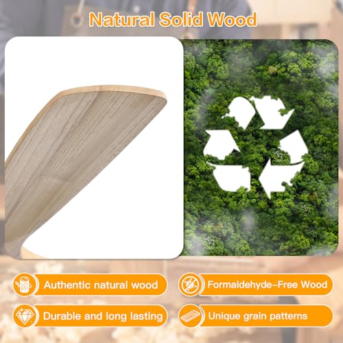 Image of Sofucor Solid Wood Ceiling Fan no Lights, 52 Inch Quiet 6-Speed 3 Blades Reversible LED Ceiling Fan, Farmhouse Rustic Fan with Dimmable Light for Living Room Bedroom Home Office Cafe Patio Porch