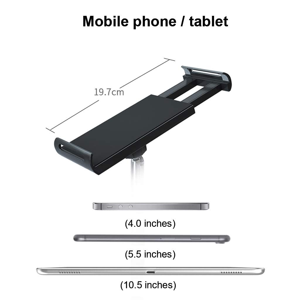 Soporte de Piso para Tableta, Soporte de Cuello de Cisne de Brazo Largo para teléfono Celular, Soporte para Tableta de 4 a 11 Pulgadas, Soporte de Piso para Tableta con rotación Ajustable de