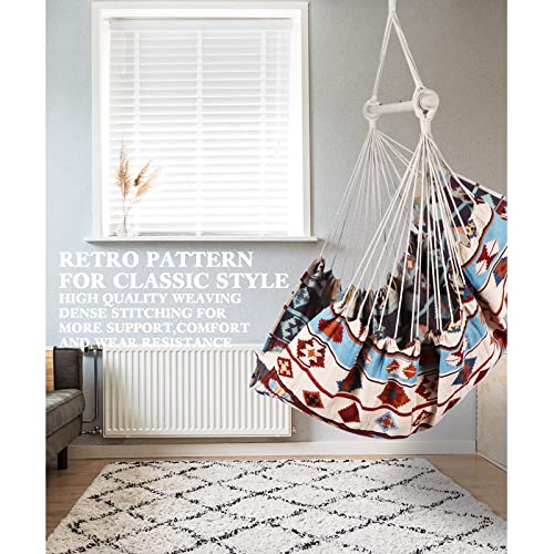 Chihee Hammock Chair Cotton Jacquard Weave Hanging Chair Max 330 Lbs Hanging Seat Patio Lawn Chair Advanced Dense Fabric,Ultra Wear-Resistant Excellent Support Superior Comfort & Durability #TOP5