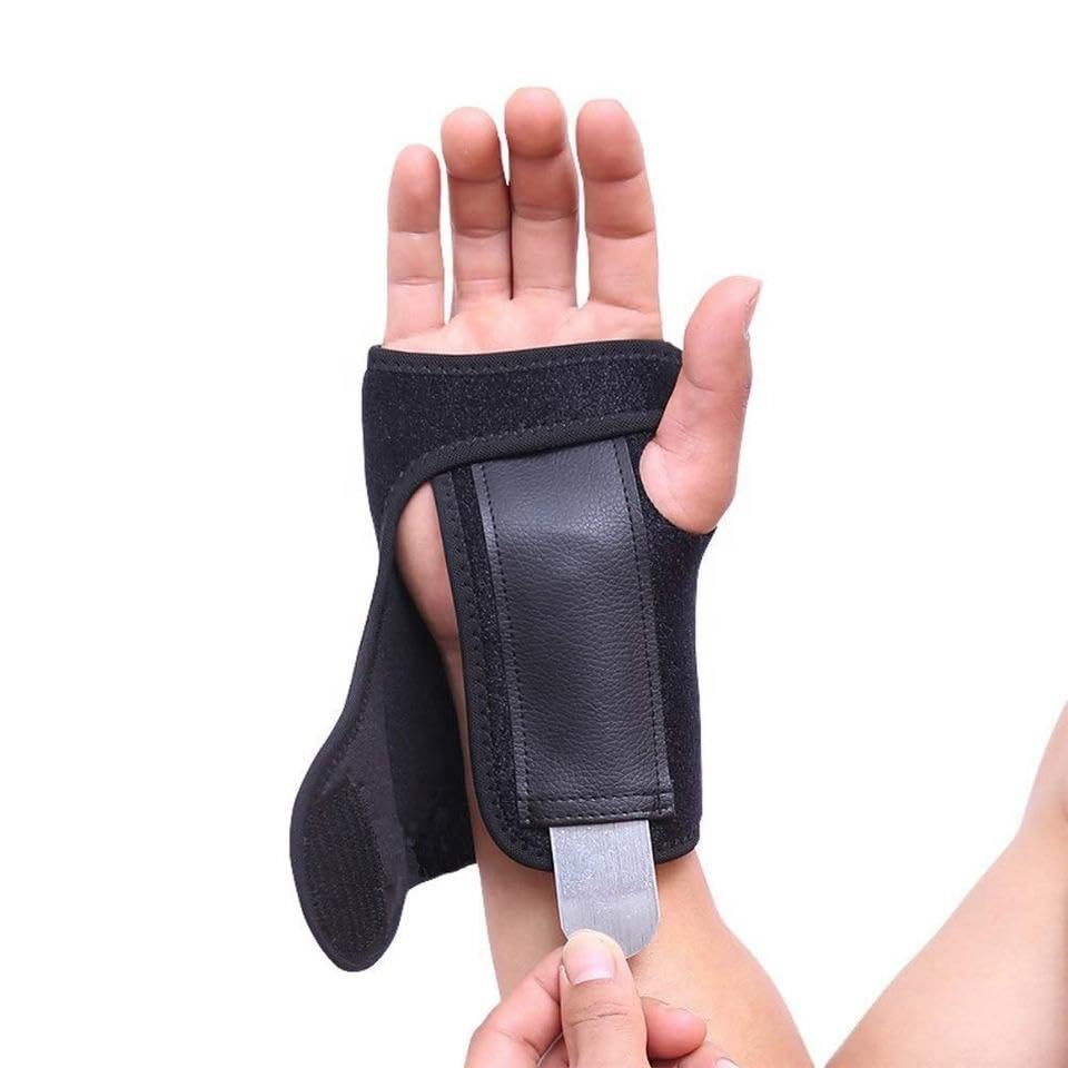 Compression Wrist Support Brace for Men & Women | Adjustable Wrist Support Wraps | Wrist Band Support Sleeve | Carpal Tunnel Brace for Pain Relief, Tendonitis, Arthritis, Gym, Sports (Black, Left) - Image 3