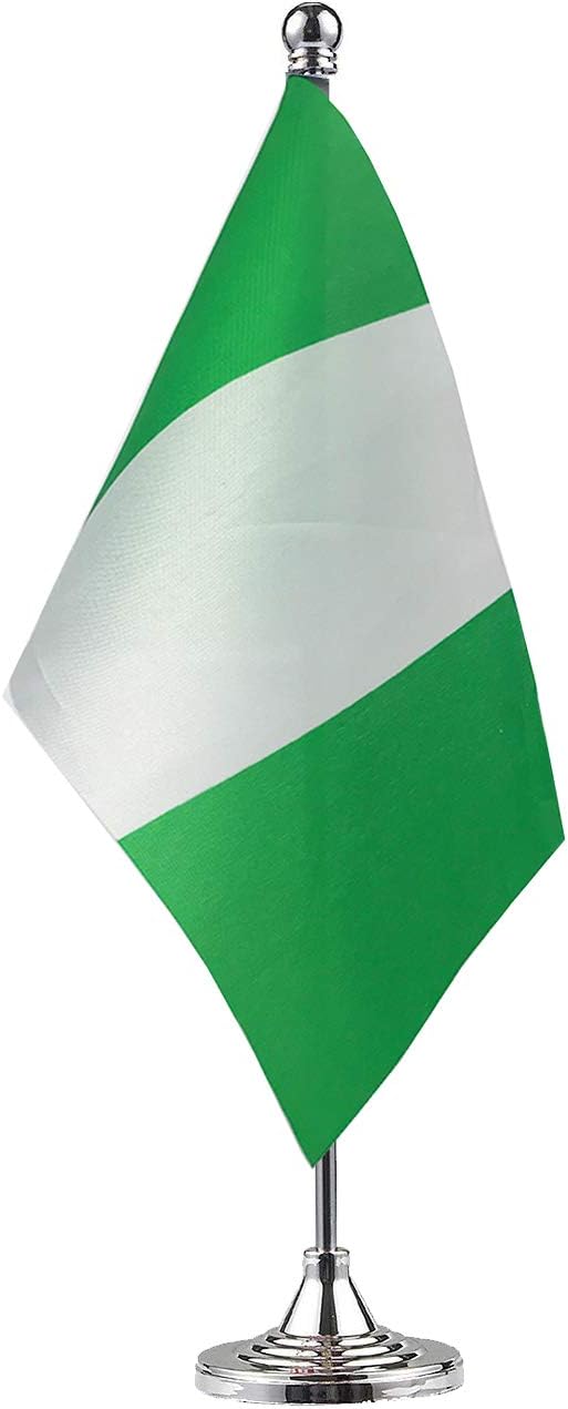 GentleGirl.USA Nigeria Flag Nigerian Flag Table Flag,Desk Flag,Office Flag,International World Country Flags Banners,Festival Events Celebration,Office Decoration,Desk,Home Decoration