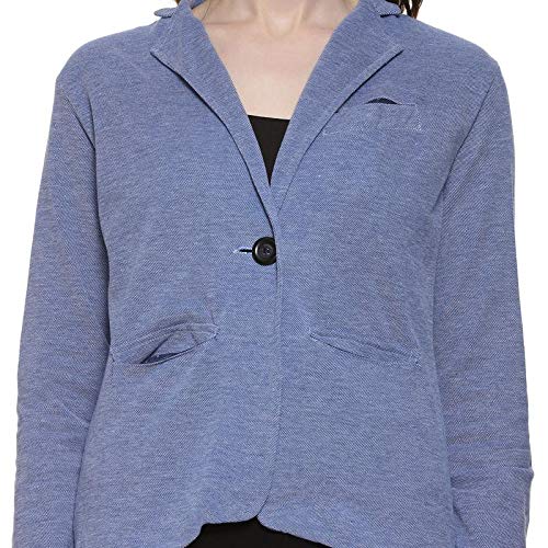 Image of PINACOLADA Solid Single Breasted Casual Women Full Sleeve Blazer (Light Blue)(AZW119BZR BLAZEPTH W PLN DBU AZ L)