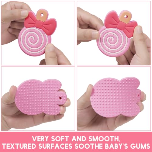 Image of Baby Lollipop Teether Toy with Pacifier Clip Holder,BPA Free,0 Months+