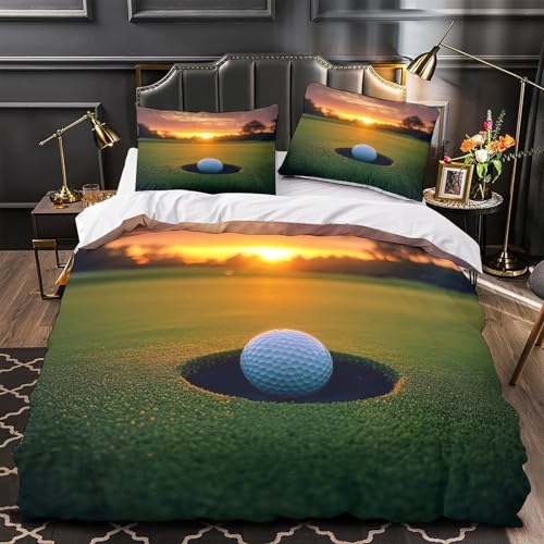 Housse de couette golf 3D hypoallergénique en microfibre douce - 2