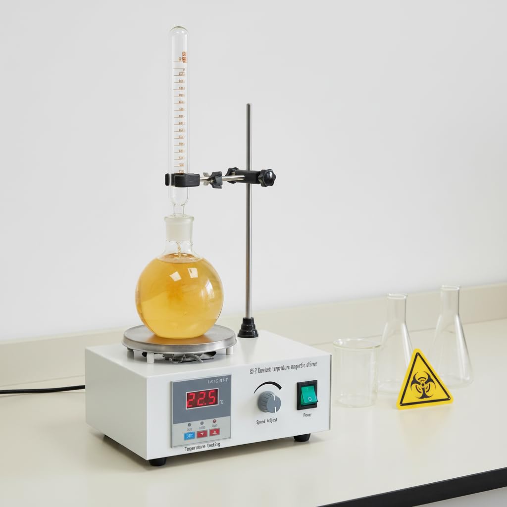 Agitador magnético 2000 ml 250 W agitador magnético de laboratorio | Agitador magnético digital con ajuste de velocidad para laboratorio industrial, farmacia, elaboración casera