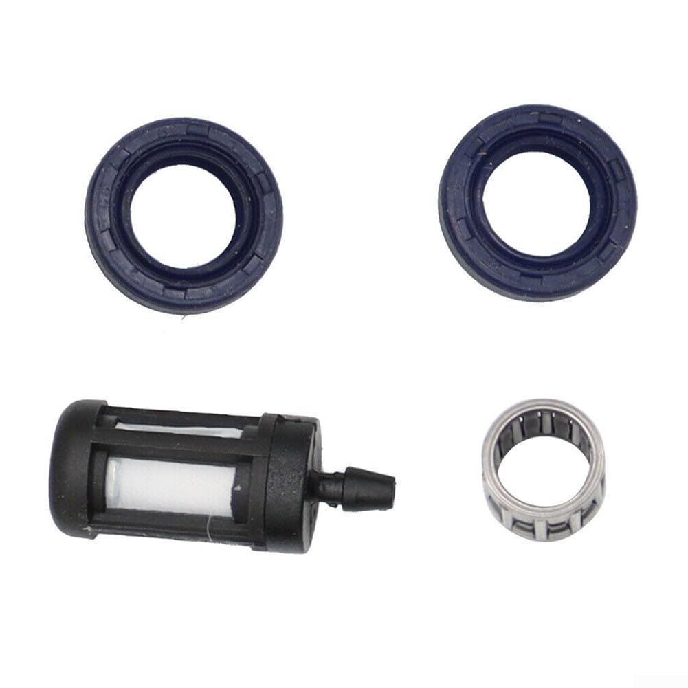 Kit de ajuste para motosierra MS251 incluye anillos de pasador de pistón de cilindro de 44 mm, filtro de aire, bombilla, filtro de combustible, sellos de aceite y tuberías de combustible (A)