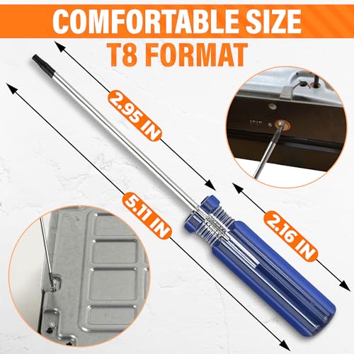 Image of T8 Torx Screwdriver with Magnetic Tip - 5.11 inch TR8 Tamper-Resistant Star Driver, Hardened Steel Shaft, Non-Slip Handle - Torx T8 Screwdriver for Game Controllers, Electronics, Laptops & Phone Repair