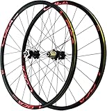 KLYso Juego Ruedas For Bicicleta Montaña con Buje Cojinete Sellado, 24 Orificios, Cassette 7 A 11 Velocidades, Juego Ruedas For Bicicleta, Llantas For Bicicleta, Liberación Rápida(A-Red,27.5inch)