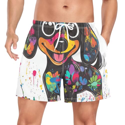 Bañador de secado rápido para hombre sin rozaduras con estampado de teckel 4
