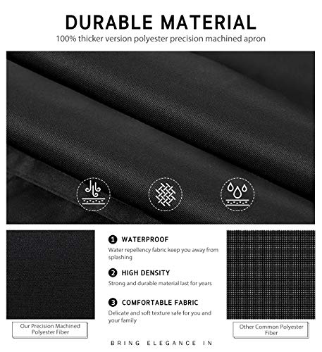 Syntus Thicker Version Waterproof Apron Adjustable Bib Apron With Large Pocket Cooking Kitchen Aprons For Women Men, Chef, Bbq, Black (2 Pack) #TOP2