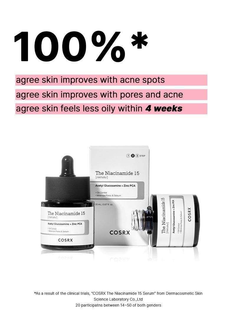 COSRX Niacinamide 15% Face Serum 20Ml, Minimizing Pores & Sebums, Blemish Treatments For Discoloration, Dark Spots, Enlarged Pores, Artificial Fragrance & Parabens-Free