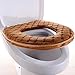Soft Toilet Seat Cushion Washable and Comfortable Toilet Seat Cover Pads Reusable Thicker Warmer Cover Pads with Zipper (Brown)