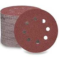 LESNIC 40 Körnung Schleifscheiben 100 Stück, 125mm 8 Löcher, 5 Zoll Klett-Schleifpapier Schleifscheiben mit Faserrückseite für Exzenterschleifer