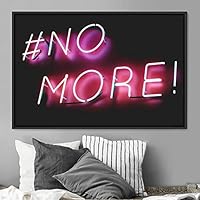 Framed Canvas Wall Art Illuminated Words 3D Industrial Inspirational Multicolor Neon Pop Art Quotes Typography Urban - 16x24 inches