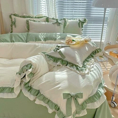 Parure de lit princesse verte pour chambre de fille style champêtre chic