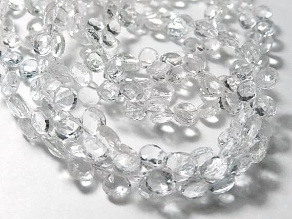 Aquamarine briolette LKBEADS en fil de 20cm pour création de bijoux