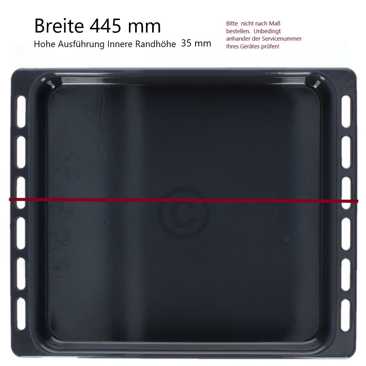 Hohes Backblech Fettpfanne emailliert kompatibel mit Whirlpool 481010764532 oder kompatibel mit Indesit C00374896 kompatibel mit Bauknecht 481010764532