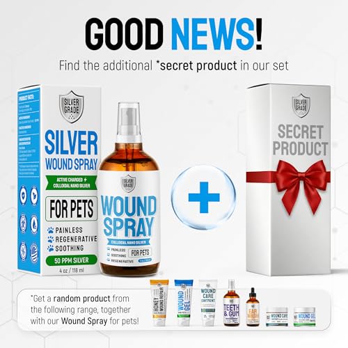 Image of Dog Wound Spray for Pets - Colloidal Silver Wound & Skin Care for Dogs & Cats + Secret Product in a Set - Help with Rashes, Hot Spots, Itches, Scratches, Skin Irritations, Bites & Burns
