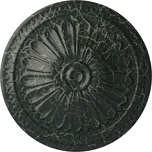 Ekena Millwork CM14AXPTC 15"OD x 1 3/4"P Alexa Ceiling Medallion, Painted Turtle Crackle
