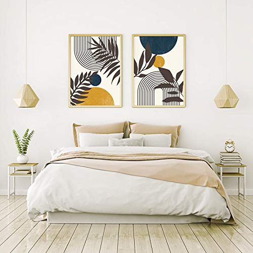 Art Mural Moderne Abstrait Soleil Arc-en-ciel Plante Impression Toile Salon 50x70cm