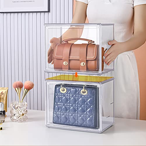 Vitrine aus Acryl,Schaukasten Vitrine Aufbewahrungsbox Abnehmbar Puppenvitrine mit Magnetisch Transparent Display Ständer für Sammlerstücke Action-Figuren Miniaturfiguren Home Lagerung 27x18x22 cm