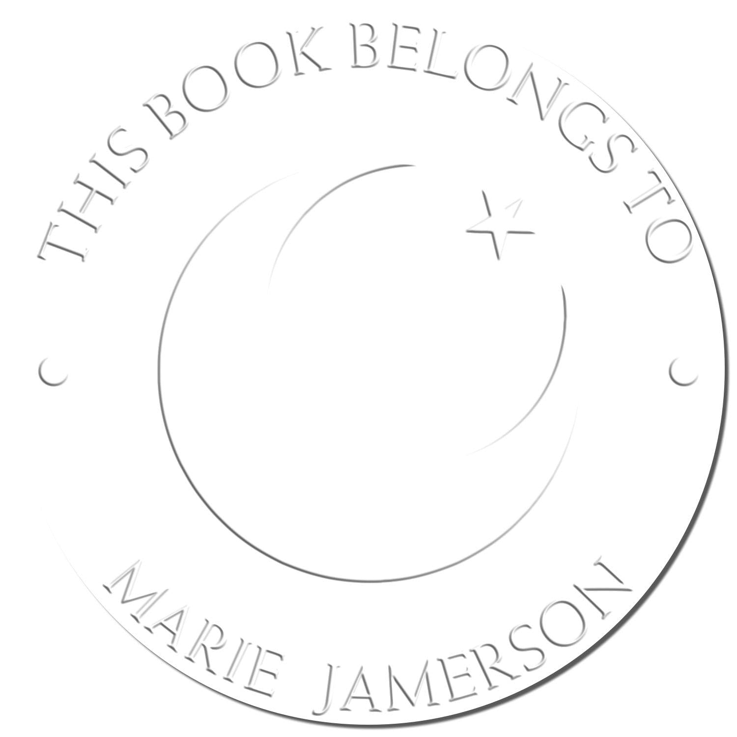 Custom Made Hybrid Serene Crescent Library Embossing Seal for Muslim Business Owners - Personalized Return Book Embosser, Customized Home Embosser for Professional and Personal Use - Elegant Design