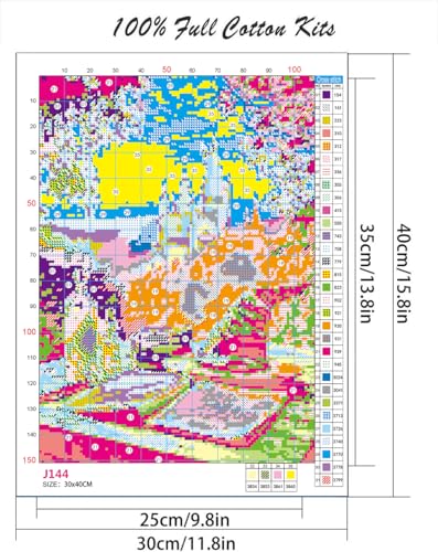 Image of Castle Stamped Cross Stitch Kits - Needlepoint Counted Cross Stitch Kits for Beginners Adults Cartoon Patterns Crossstitching Dimensions Embroidery Kits Arts and Crafts