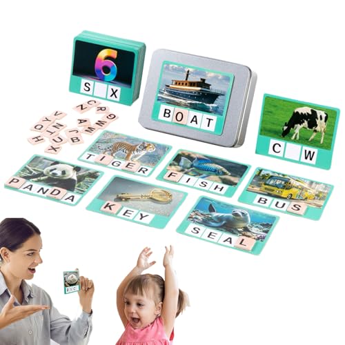 Buchstabenkarten, Buchstabenkarten Rechtschreib-Spiel Zuordnungsspiel, Holzspielzeug Zur Motorikförderung Und Vorschullernen Für Kindergarten