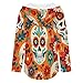 Womens Bodysuit Day of The Dead Mexican Skull Floral Art T Shirts Long Sleeve Hoodie V Neck Pullover Tops, 2026