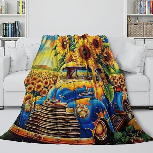 Couverture camion 3D en microfibre 180x200cm plaid chaud pour lit - 5