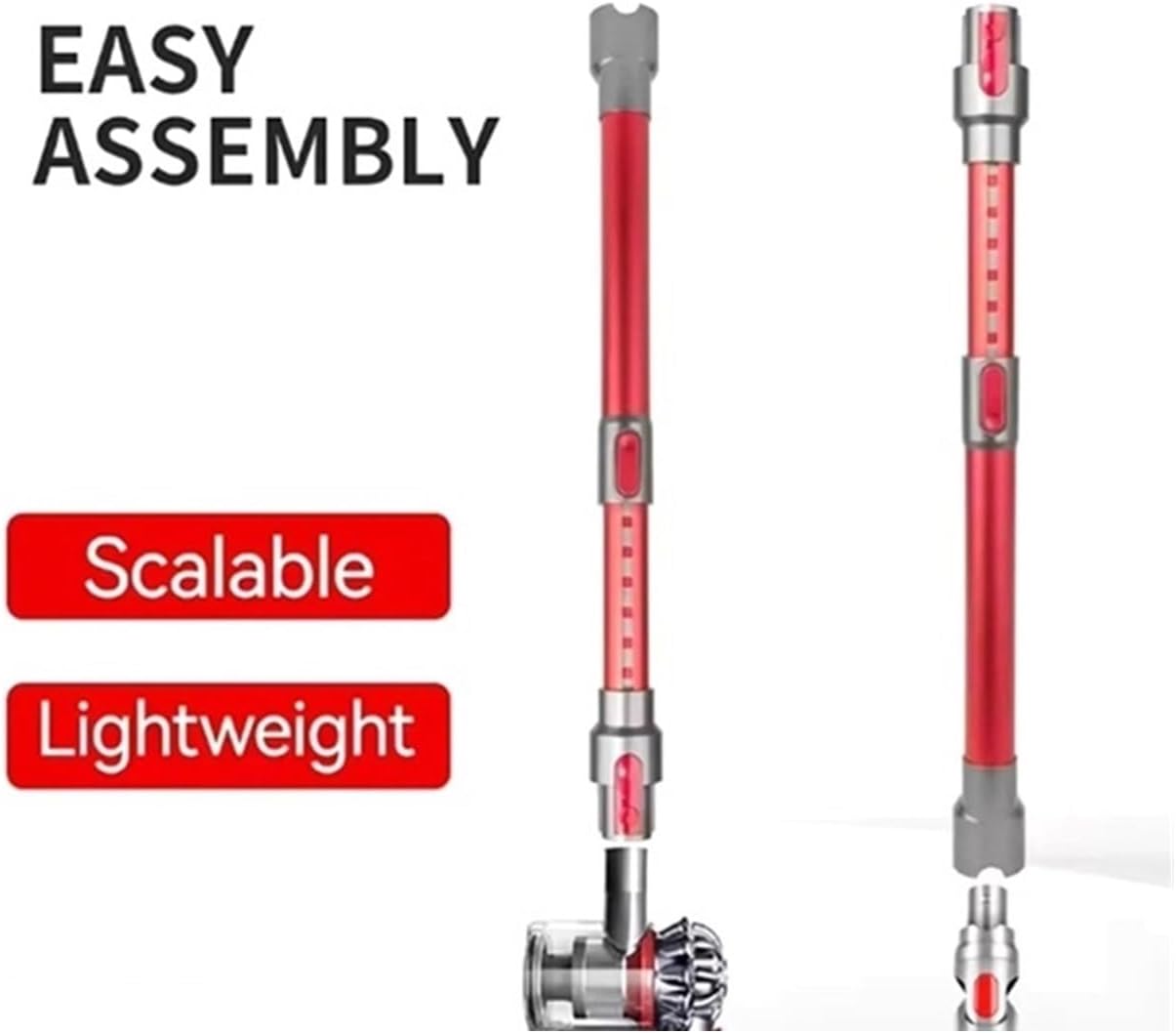 A60P Aluminum Alloy Extension Rod, Compatible For Dyson, V7/V8/V10/V11-Adjustable Length Metal Replacement Wand(1pcs a)