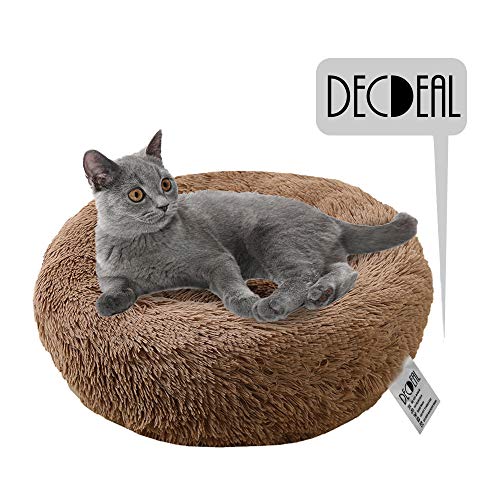 Anself Cama redonda macia do animal de estimação do gato Cama macia do gato para gatos Cáes pequenos