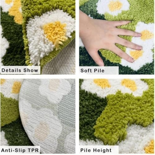Image of Roseate Magnolia Super Soft Anti Skid (50x80 cm) Super Absorbent Mats Microfibre 2000 GSM Mat for Bathroom /Bedroom /Kitchen /Door Mat /Floor Mat (Pack of 2)