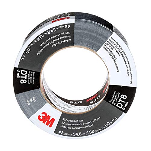 3M All Purpose Duct Tape DT8, Black, 1.88 in x 60 yd, 1 Roll