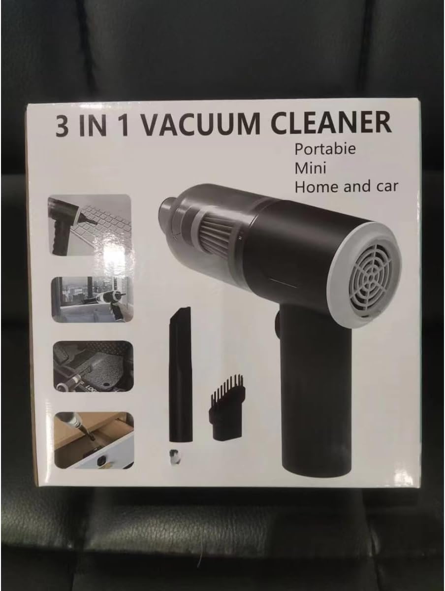 Air Duster, 3 Gears, LED Light - Portable Blower for PC, Car, Home Cleaning - Rechargeable, Fast Charge vacuum