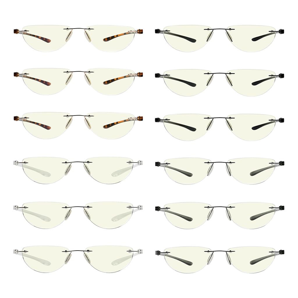 Eyekepper 4-Pack Quality Half-Rim Reading Glasses Readers with Spring Hinges Include Computer Readers for Women Men
