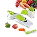 Mandoline Slicer,Asscom Vegetable Slicer,Vegetable Cutter,Cheese Slicer,Vegetable Julienne Slicer with Grade Stainless Steel Blades,1 Kitchen V Slicer+1 Vegetable Brush+1 clean brush, 4-Blade Slicer