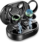 Wireless Earbuds,Bluetooth 5.4 Headphones Sport, Wireless Earphones HiFi Stereo Sound with Noise Canceling Mic, 50H Bluetooth Earbuds with EarHooks, IP7 Waterproof Ear Buds for Sports Running/Workout