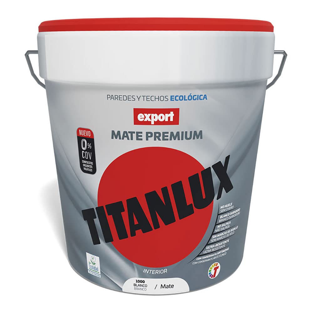 PINTURA VINÍLICA LAVABLE EXPORT BLANCO DECORACIÓN 4l TITANLUX F31110004