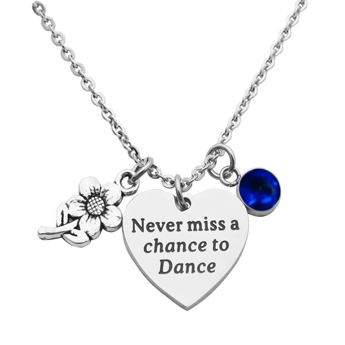 Eilygen Dancer Gift Dance Women Necklace Never Miss a Chance to Dance Stainless Steel Necklace