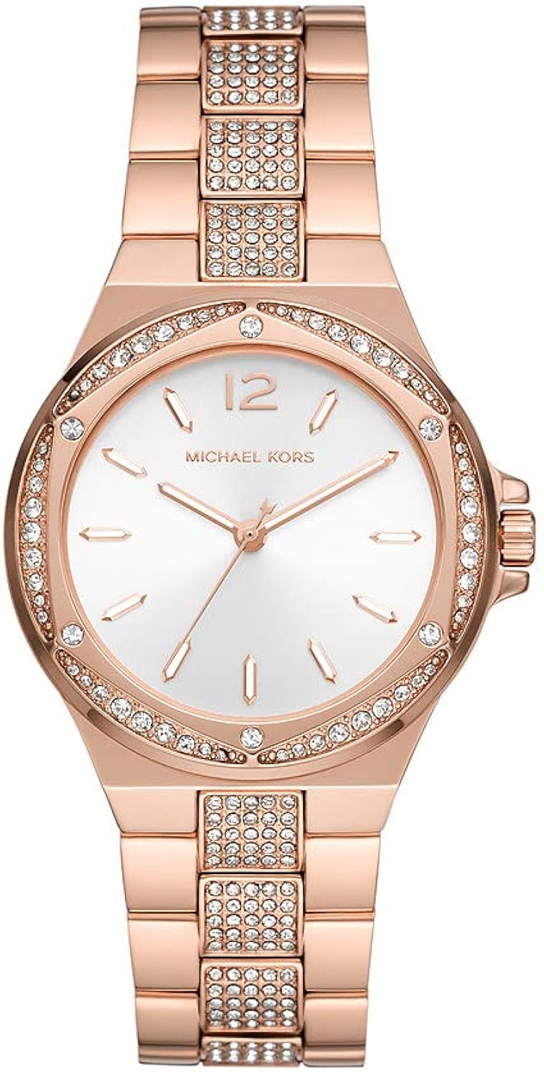 Michael Kors Orologio Per Le Donne, Lennox Movimento A Tre Lancette, Orologio In Acciaio Inossidabile Con Cassa Da 37 Mm